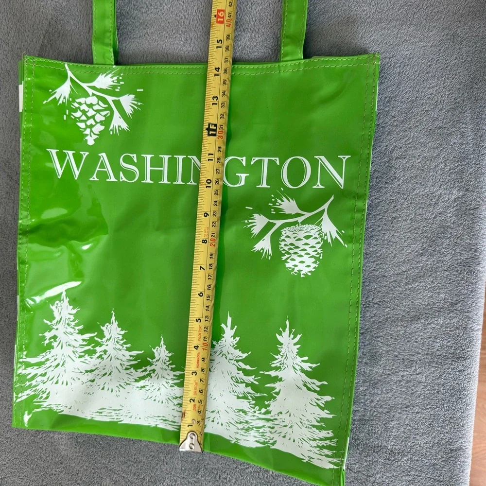 NEW WASHINGTON dual handled vinyl Green tote bag Shoulder Bag